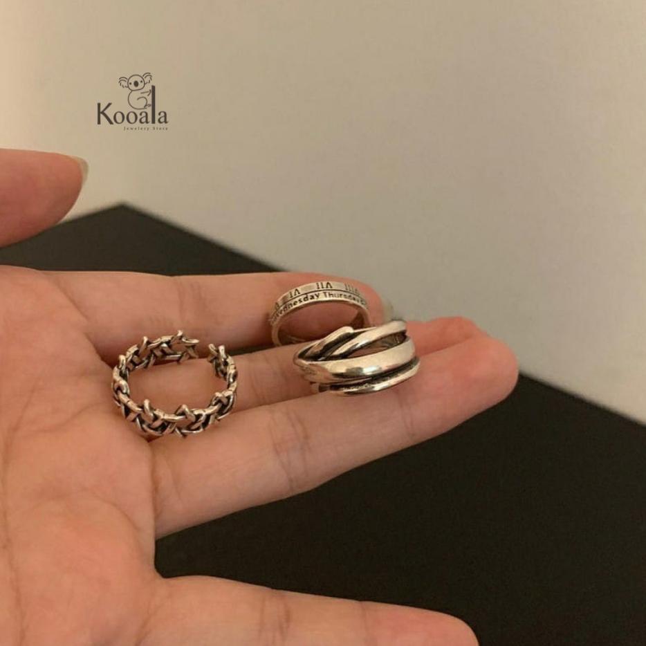 TERBARU 3 Pcs Cincin Angka Romawi Aesthetic Set 3 In 1 Pria Wanita