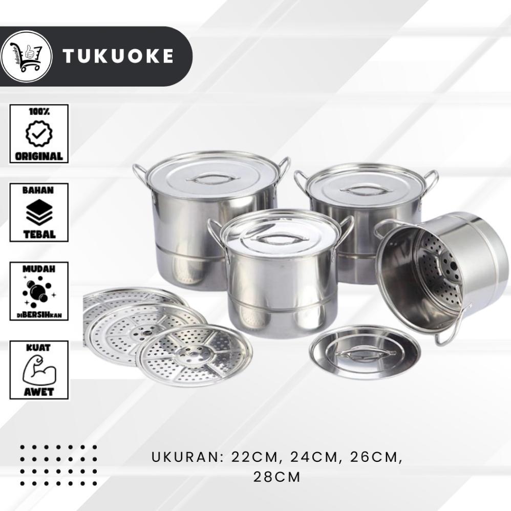 FREE ONGKIR (5KG) STOCK POT PANCI TINGGI SET 4IN 1 STEAMER / STOCK POT HC PANCI SET DANDANG SARINGAN