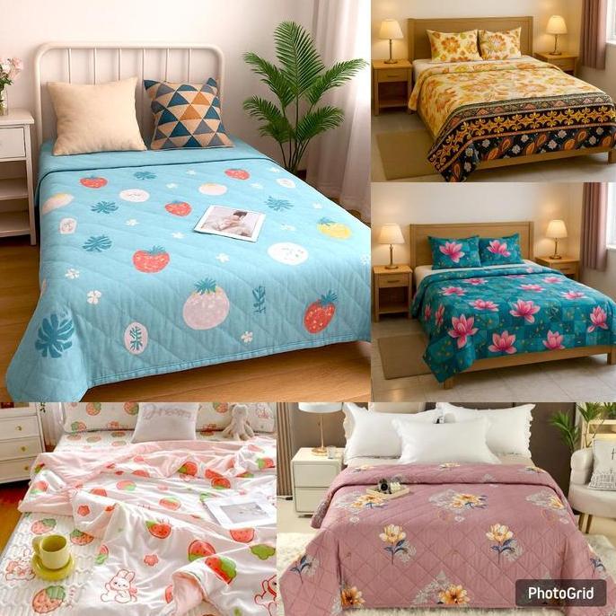 Selimut Bedcover Katun / Selimut Bedcover Aesthetic Atisashop Termurah Terlaris 180X200 Bahan Halus 
