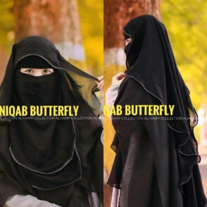 Latet- Cadar Niqab Yaman Butterfly Full Pita Bisban/Niqab Yaman Butterfly Layer Oval Ceruty Panjang 