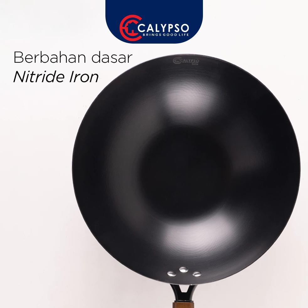 BEST SELLER CALYPSO SAUCE PAN WOK PAN WAJAN PENGGORENGAN NITRIDE IRON 20CM-32CM GAGANG KAYU ANTI LEN