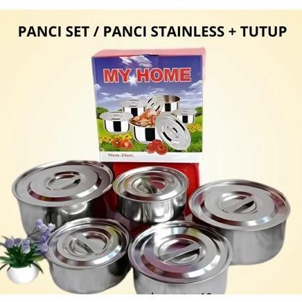 FREE ONGKIR PANCI SET / SUSUN 5 STAINLESS STEEL / PANCI INDIA / PANCI MY HOME SET / PANCI SET / PANC