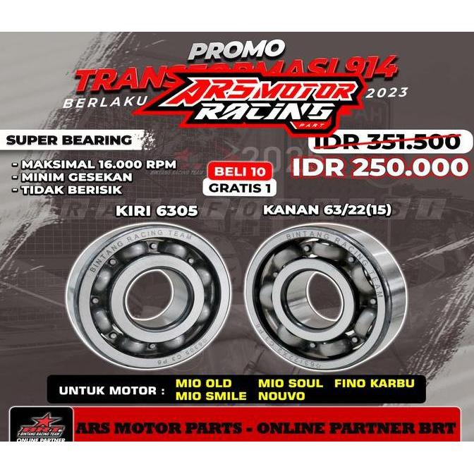 Bearing Kruk As Brt High Speed Mio Sporty Smile Soul Nouvo Fino Karbu
