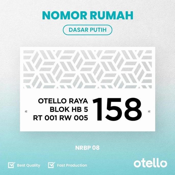 Otello Papan Alamat Rumah Custom Akrilik Laser Bolong + UV | Nomor Rumah Kost House Number Exclusive