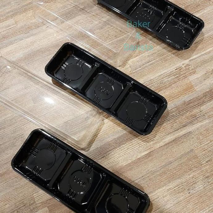 ~~~~~] Mika Mochi Mini Tray Sekat 3 10pcs Premium Mika Puding Tiramisu Kue Cake Salad Cake Potong