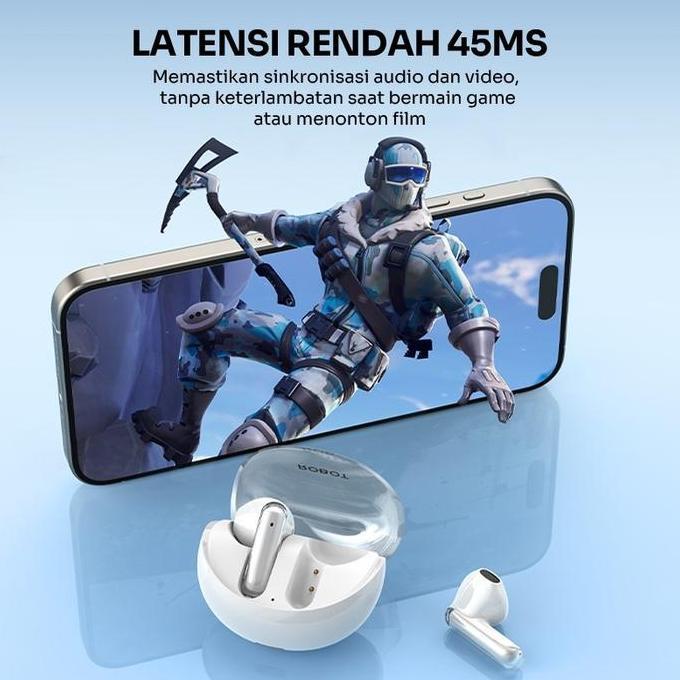 Awdx- Robot Flybuds T30 Earphone Bluetooth 5.3 Tws With Transparent Case