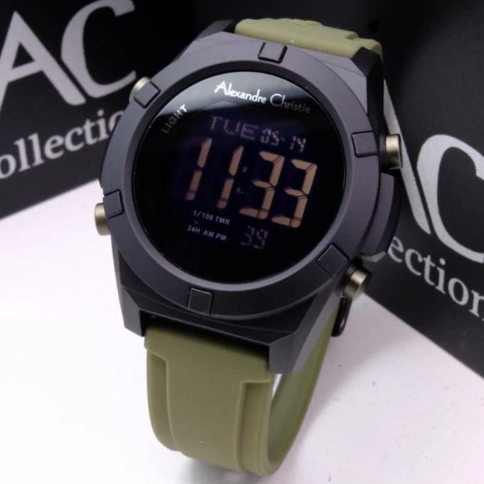 JAM TANGAN PRIA ALEXANDRE CHRISTIE AC9371 AC 9371 BLACK TOMBOL YELLOW