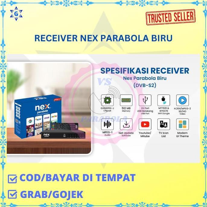 TERMURAH - RECEIVER NEX PARABOLA BIRU CHIPSET GX 6605S-J TERBARU DAN TERLARIS (HANYA RECEIVER SAJA B