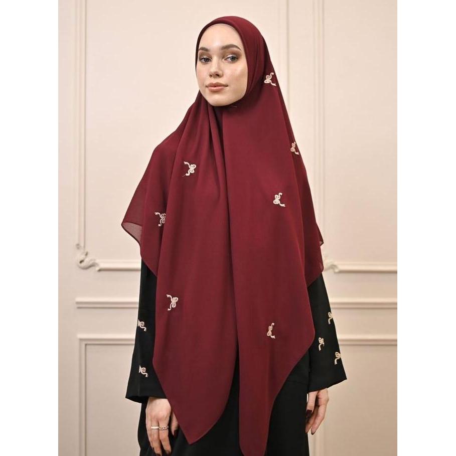 NAIA - ATTIRA SYAR'I - SCARF HIJAB JILBAB MOTIF BORDIR KERUDUNG SYAR'I WANITA