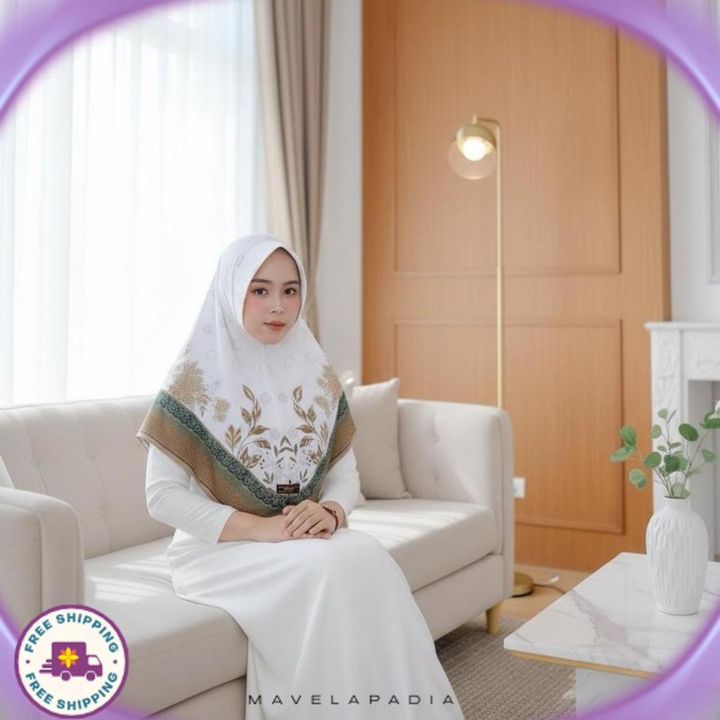 Hijab Instan Bergo Motif Bunga  Printing Jersey Zoya