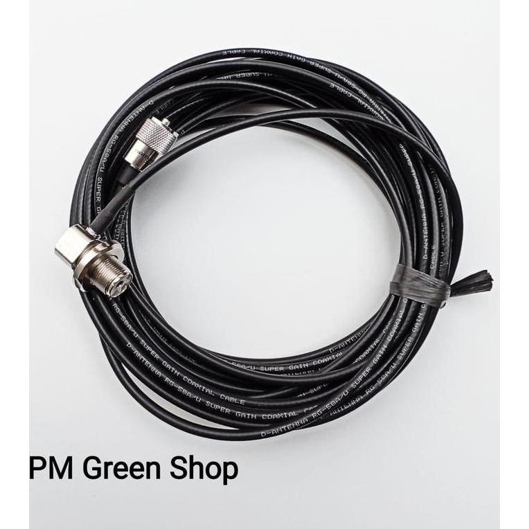 MURAH BERKUALITAS - kabel teflon untuk antena luar ht 10 meter hitam rg 58