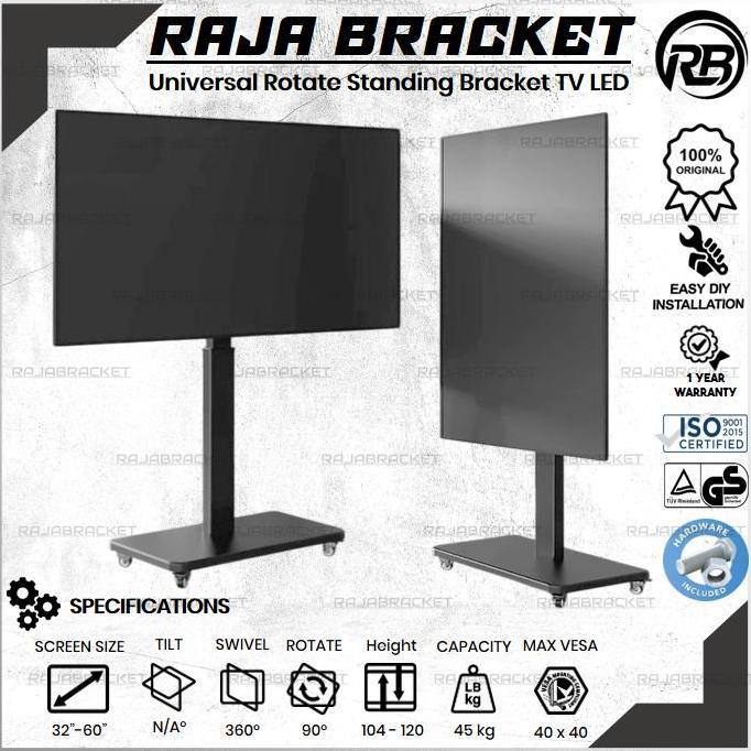 CUCI GUDANG - Standing Bracket TV LED 32 40 42 43 50 55 60 Inch, Universal Rotate Screen Stand Monit