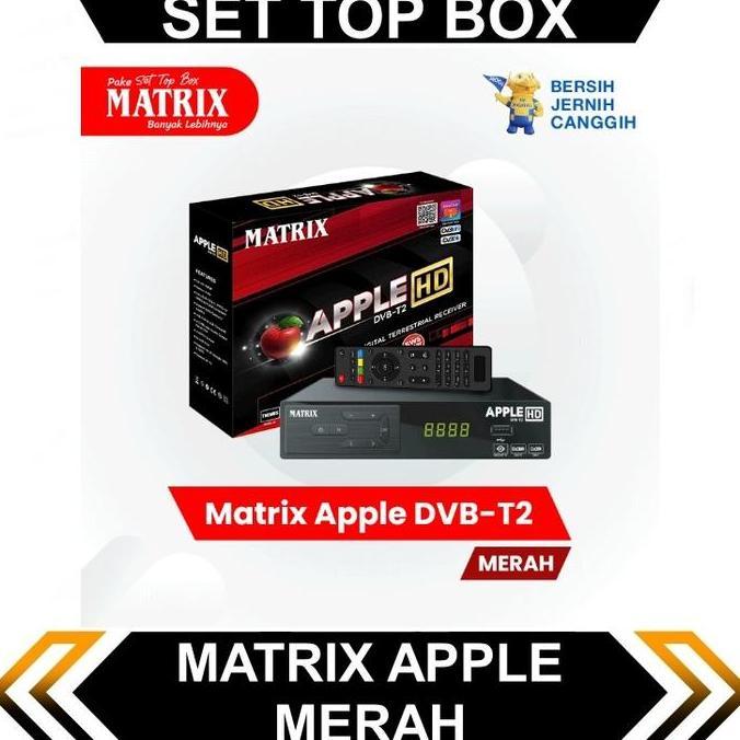 HARGA GROSIR - SET TOP BOX MATRIX APPLE MERAH SIARAN DIGITAL DVB-T2 STB - APPLE MERAH