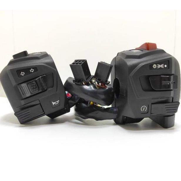 Saklar Set Kiri Kanan LED Biru NMAX Old 2019 ke Bawah untuk Modifikasi Soket/Universal Sepeda Motor