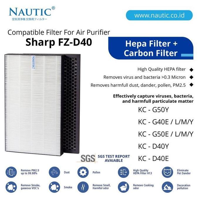 BIG SALE - Hepa filter Replacemen for SHARP FZ-D40HFE KC D40 KC D40Y KC G40