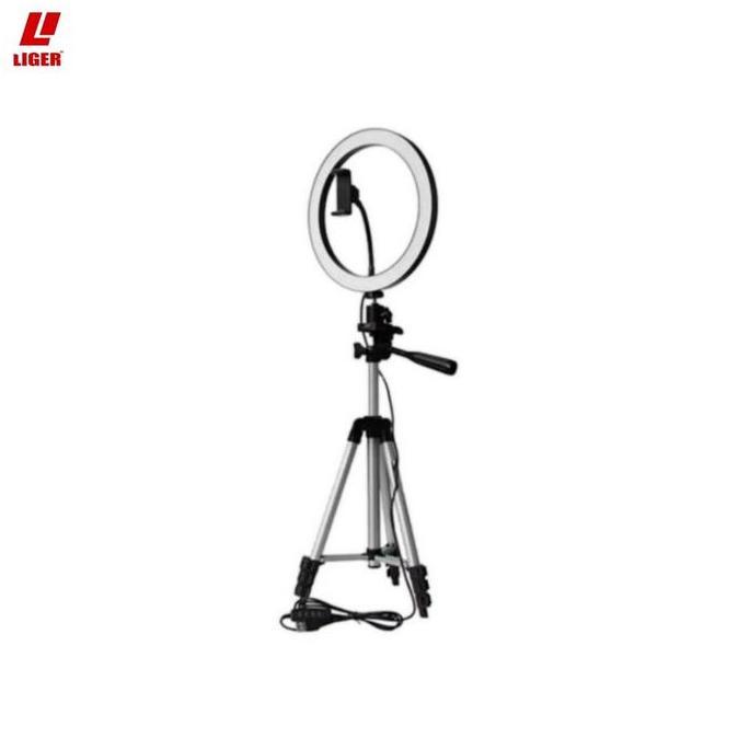 TRIPOD 3110 ( 1 METER ) PLUS RINGLIGHT 26CM paket ringlight untuk konten tripod hp Holder Lampu Panj
