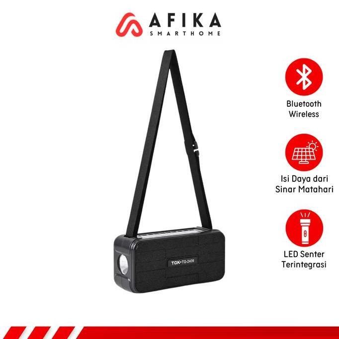 KLUDENG Speaker Bluetooth Portable Solar Charging FM Radio with Senter LED