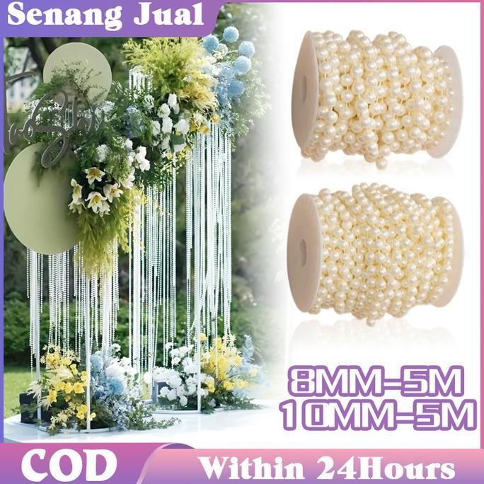COKRODJOYO 5M Aksesoris Mutiara Manik Hiasan Pernikahan Pesta DIY Dekorasi Rumah