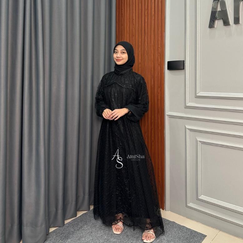 PENAWARAN SPESIAL Gamis berukat tile andini mewah Pesta Muslim Dress wanita Dewasa