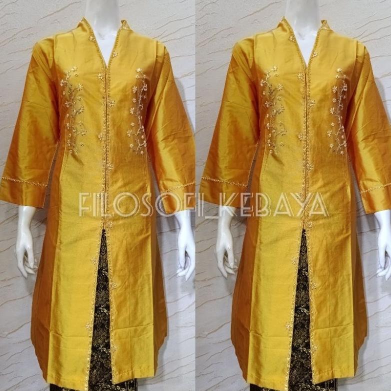 HABISIN STOK FK-Atasan kebaya kurung taffeta melayu terbaru // kebaya kurung melayu motif teratai //