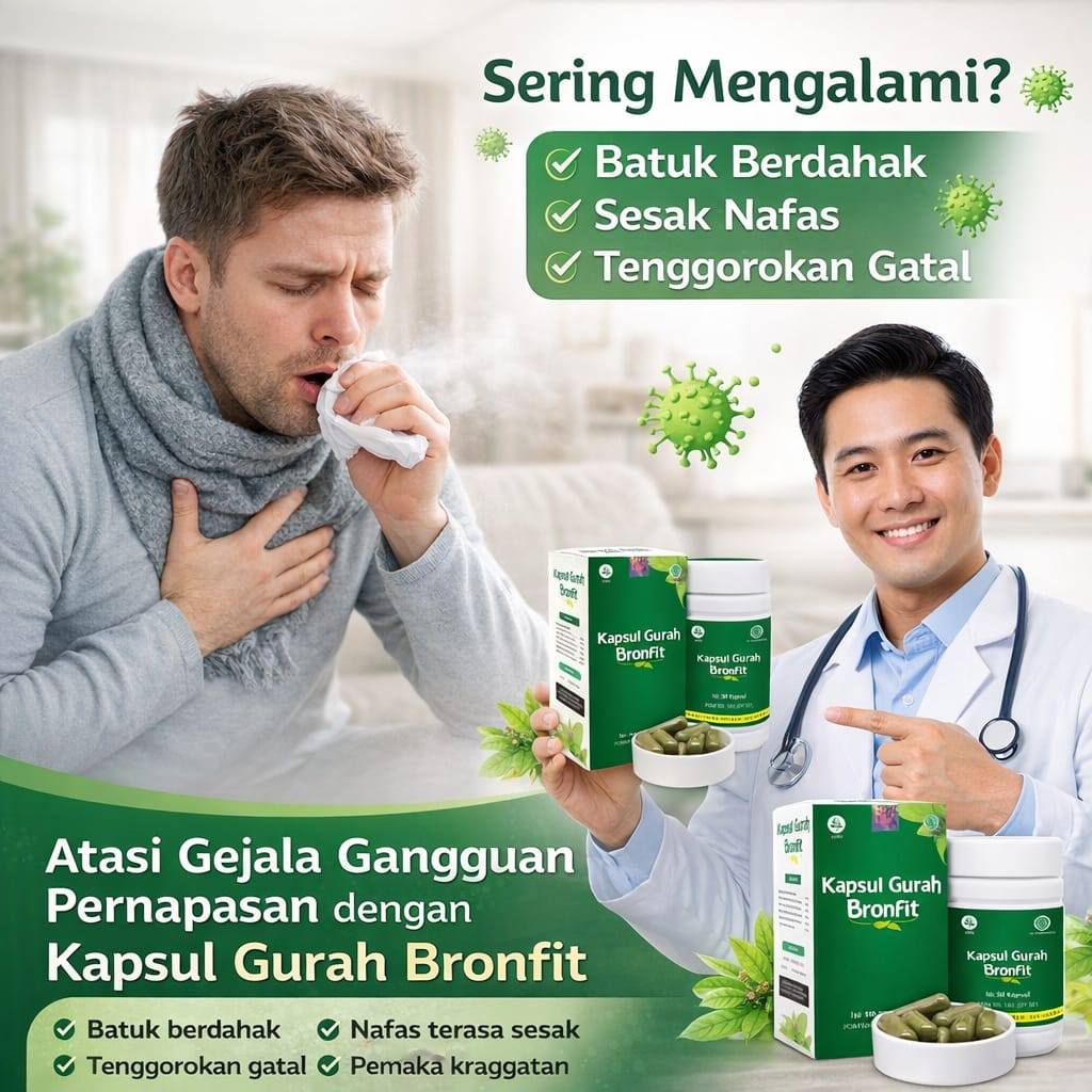 Obat Gangguan Pernapasan Paling Ampuh Batuk Tenggorokan Sesak Nafas Jamu Herbal Gurah Bronfit