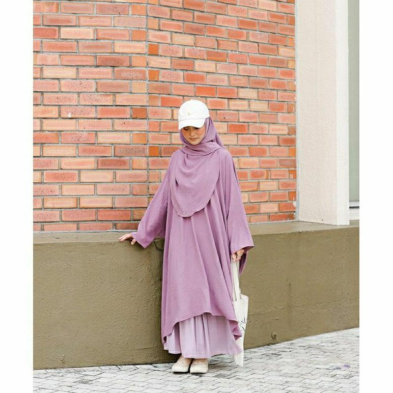 SALE BULAN INI DELISHA KAFTAN TUNIK | long tunik bhn Crincle size jumbo Ld 140 bumil busui