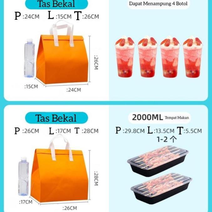 (PAKET 50PCS) Tas Thermal Cooler Bag / Cooler Bag Aluminium Foil Thermal / Tas Bekal Makanan Anti Ai