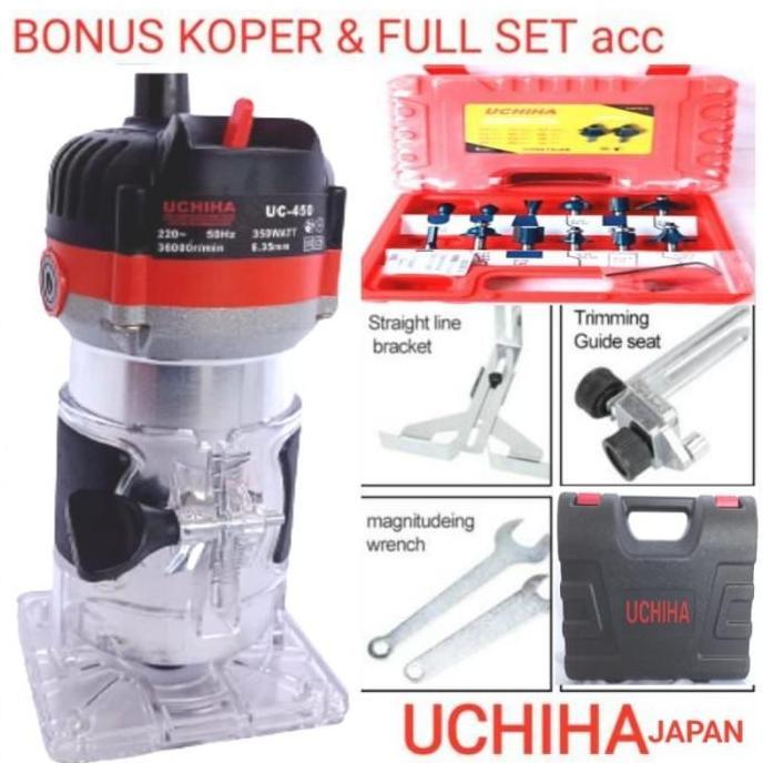 Mesin Profil Router Trimmer Kayu ukir 6mm uchiha trimer+1set mata ori