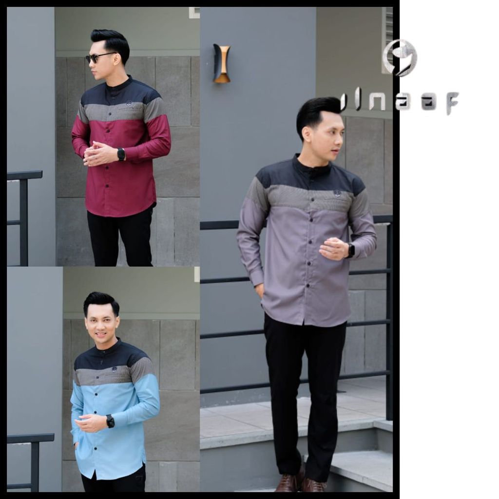 ILNAAF | Baju Koko Lengan Panjang Pria Dewsa AL FADH BY ILNAF - Koko Modern Murah Bahan Toyobo | Siz