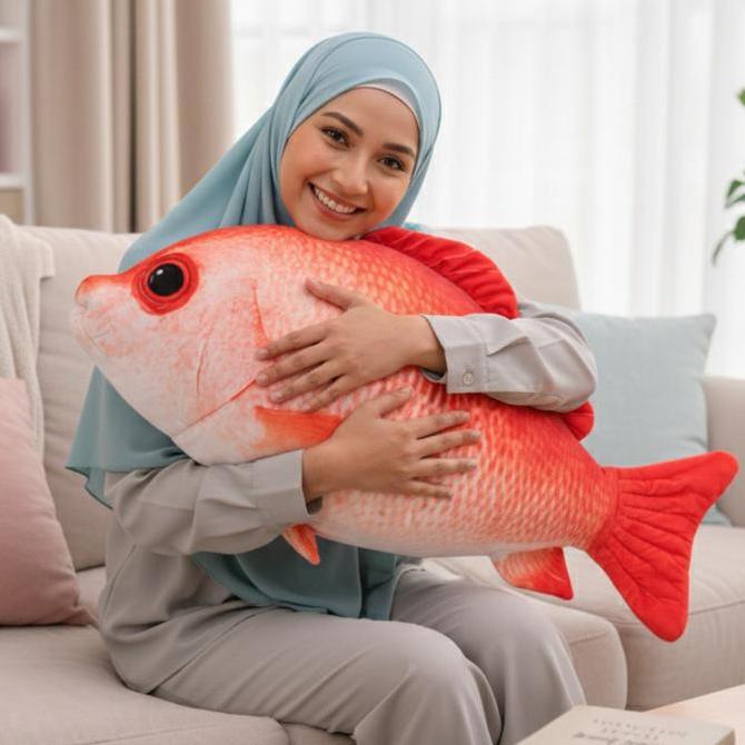 - Bantal Boneka Ikan Kakap Merah Jumbo 90 Cm: Hadiah Unik & Nyaman Allshop