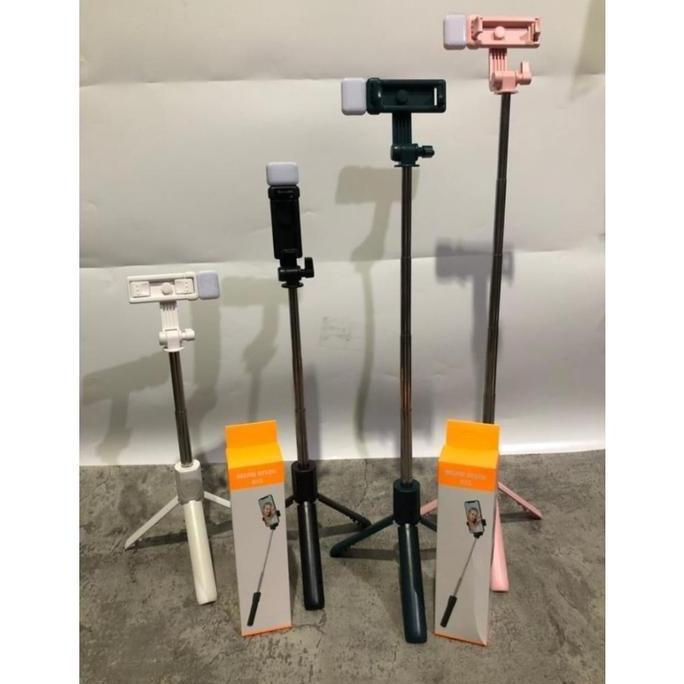 Tongsis Bluetooth R1S+ Tongsis+lampu Led