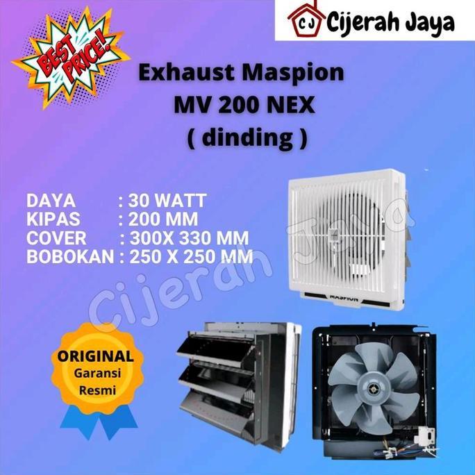 TERLARIS - EXHAUST FAN MASPION MV 200 NEX / KIPAS ANGIN DINDING MASPION 8 INCH MV200NEX MV-200NEX