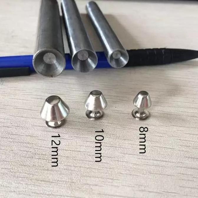 Paku Rivet Centang Topong Punk Rock Drum Spike Nikel 12Mm