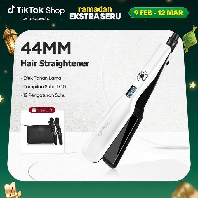 CkeyiN Dengan Layar LCD Pengunci Cerdas PTC Catokan Rambut Catokan / Pengeriting Rambut Kering Strai