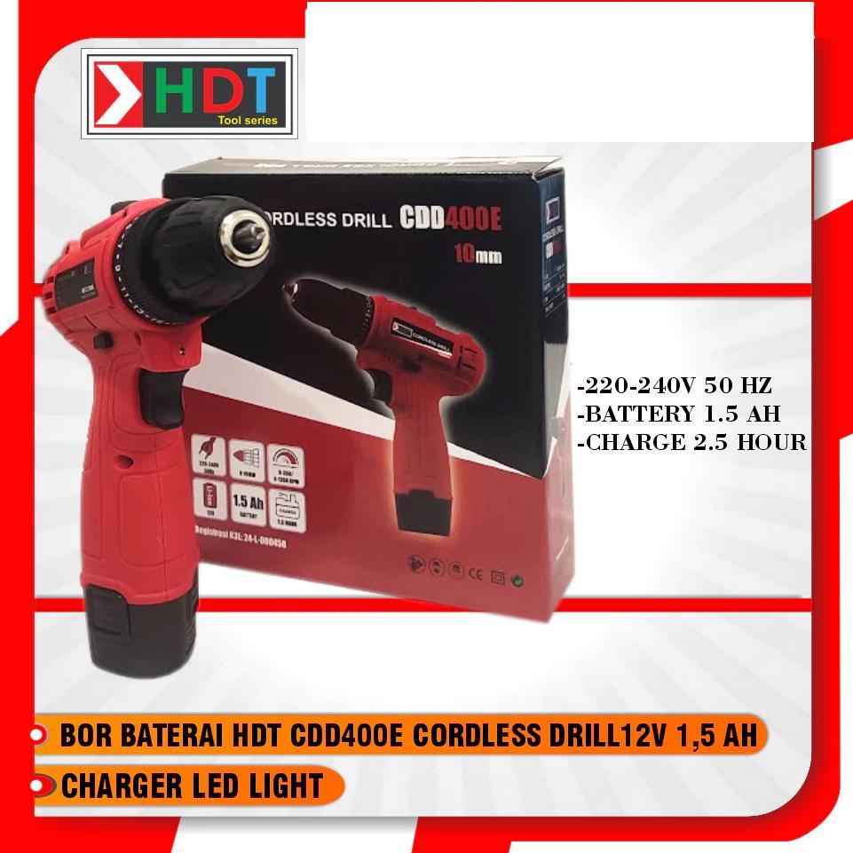 Ready HDT BOR BATERAI 10MM / CORDLESS DRILL 12V HDT CDD400E (1 BATERAI 12VOLT)