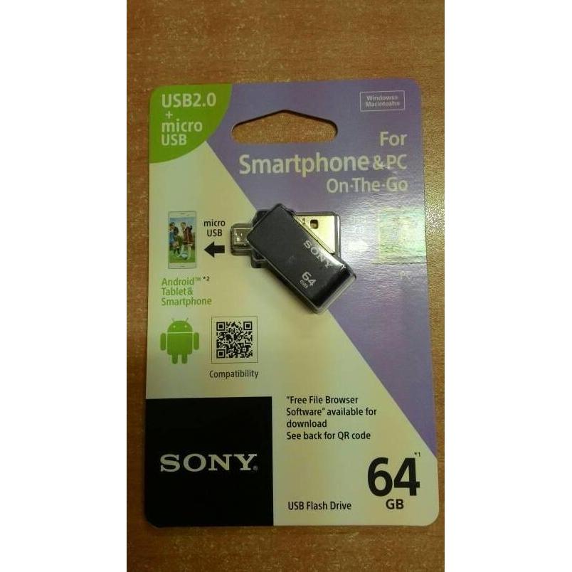 TERBARU - Sony USB Flashdisk OTG 64GB / Sony OTG Flash disk USB 2.0 ORI 64 GB