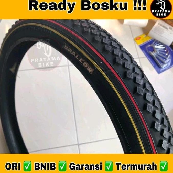 Promo Ban Luar Bmx Mini 20 X 1.75 Swallow Lis 3 Warna Merah Putih / Hitam Kuning Ban Sepeda 20X175 2