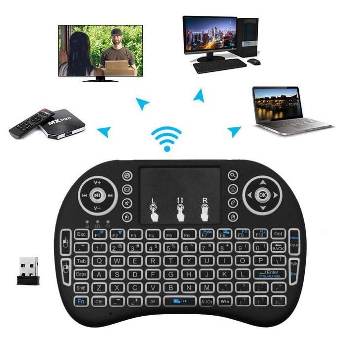 Keyboard Air Mouse i8 Mini Keypad Wireless Touchpad Backlight Rainbow