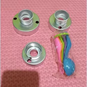 ready CETAKAN KUE DONAT ALMUNIUM 3 UKURAN BERBEDA SENDOK TAKAR SET 5 UKURAN BERBEDA