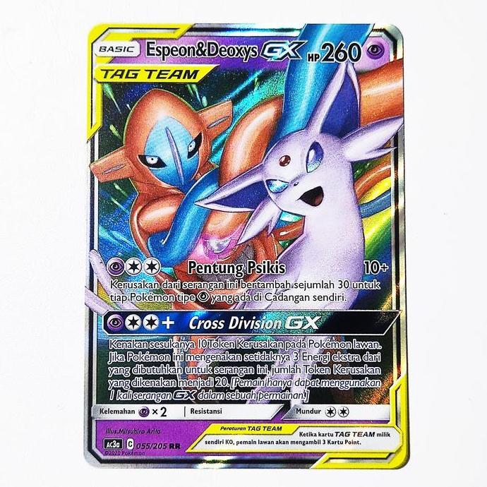 Espeon & Deoxys GX Tag Team 055/205 AC3a- Kartu Pokemon Indonesia