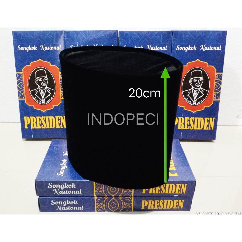 NEW Peci Polos Hitam AC Tinggi 20 cm 15cm 13 cm 12 cm 11 cm Peci Hitam Peci Nasional Peci Tinggi 9 c
