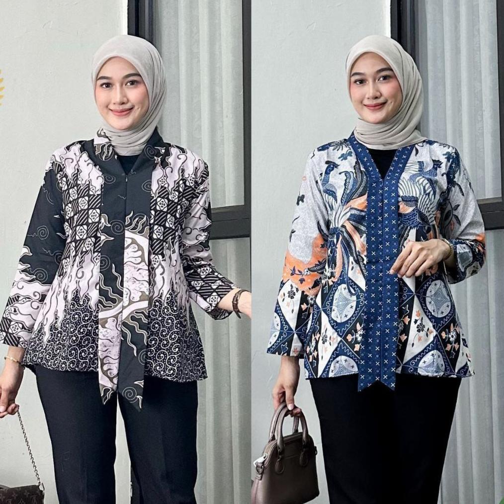 HOT Blouse Batik Atasan Batik Wanita Blus Batik Cendrawasih Blarak Kipas