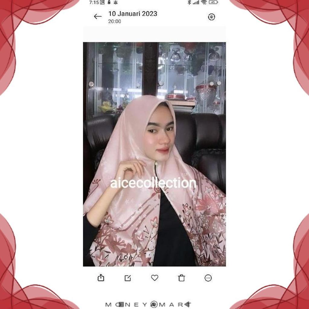 Segiempat Luxury Glamor Zipper/Kerudung Luxury Sleting By Umama