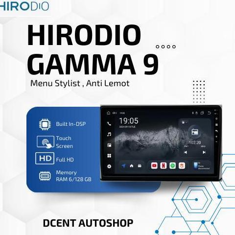 HIRODIO Gamma 9 - Headunit Android 9 / 10 Inch QLED 6/128 With Apple Carplay & Android Auto - Androi