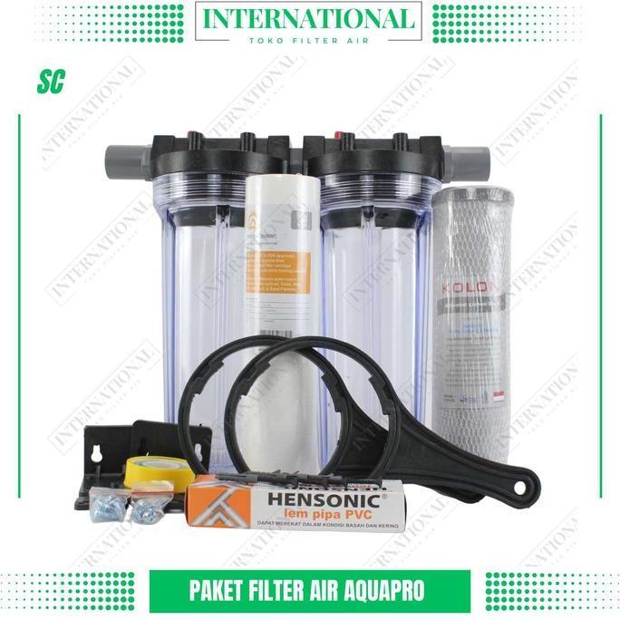Waterwagen- Filter Air Toren 10" 2 Tabung / Filter Air Sumur Bor Keruh Berpasir