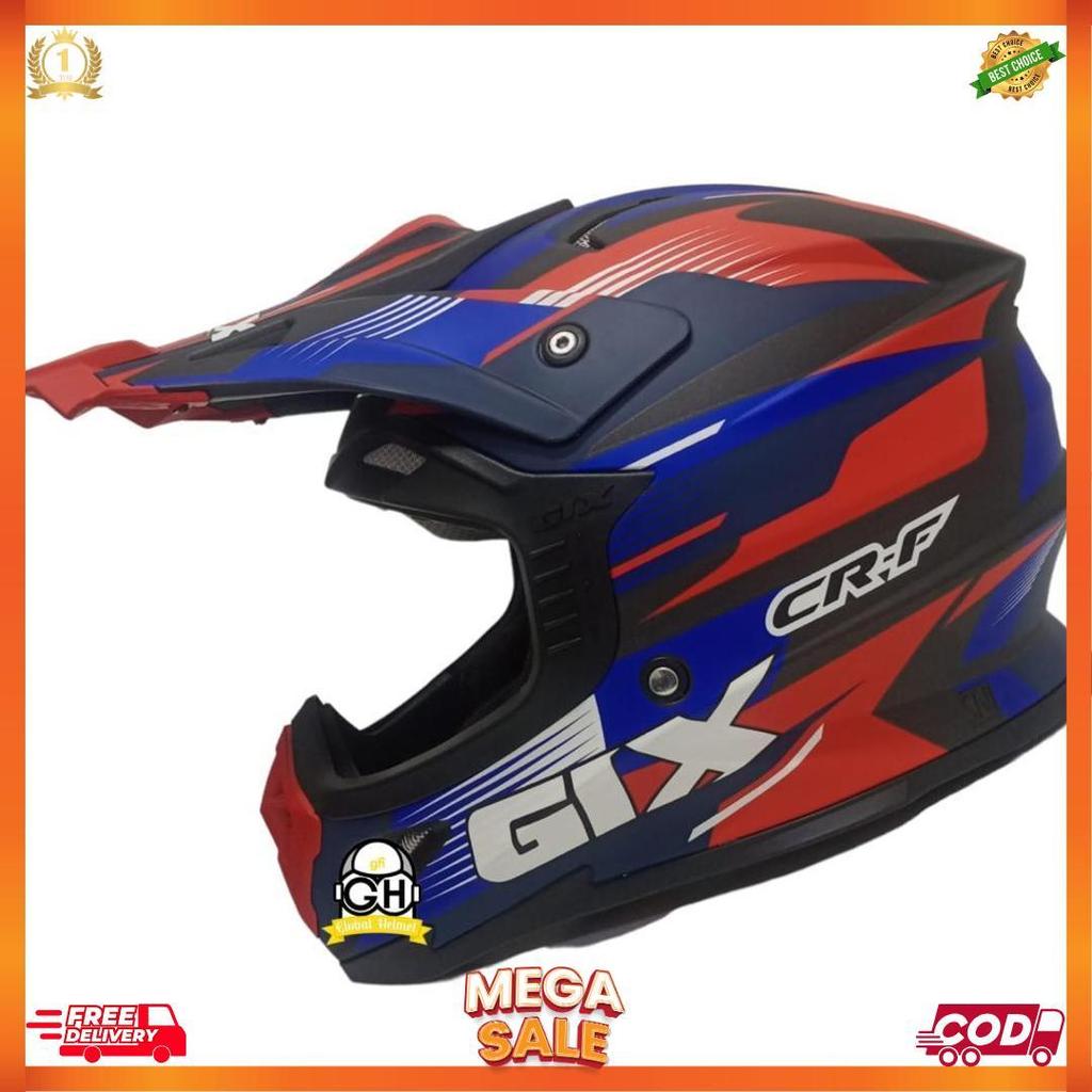 Helm Cross Gix Cross Motif Cr-F Gunmet Doff Red Jpx Cross [H2]