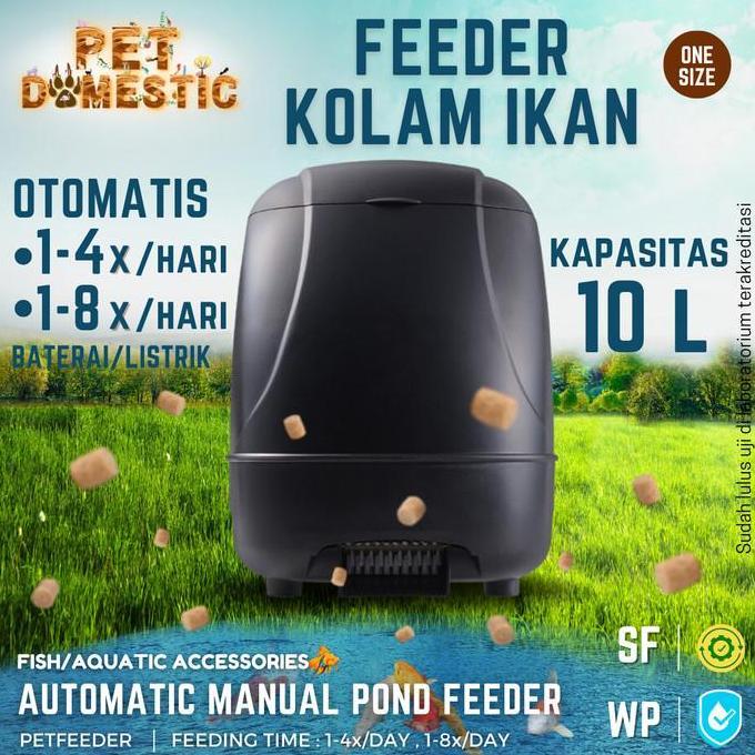 Ready Fish Pond Automatic Feeder 10L Otomatis Food Timer Auto Pemberi Pakan Makan Kolam ikan Koi Aut