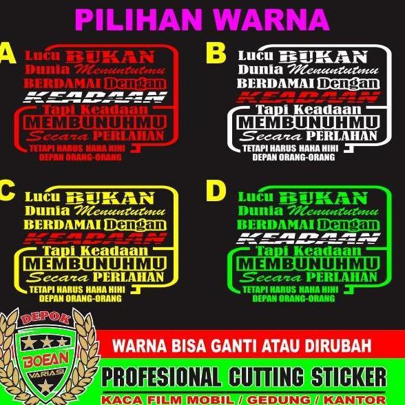 Cutting Sticker keren lucu sticker kata kata mobil Truck