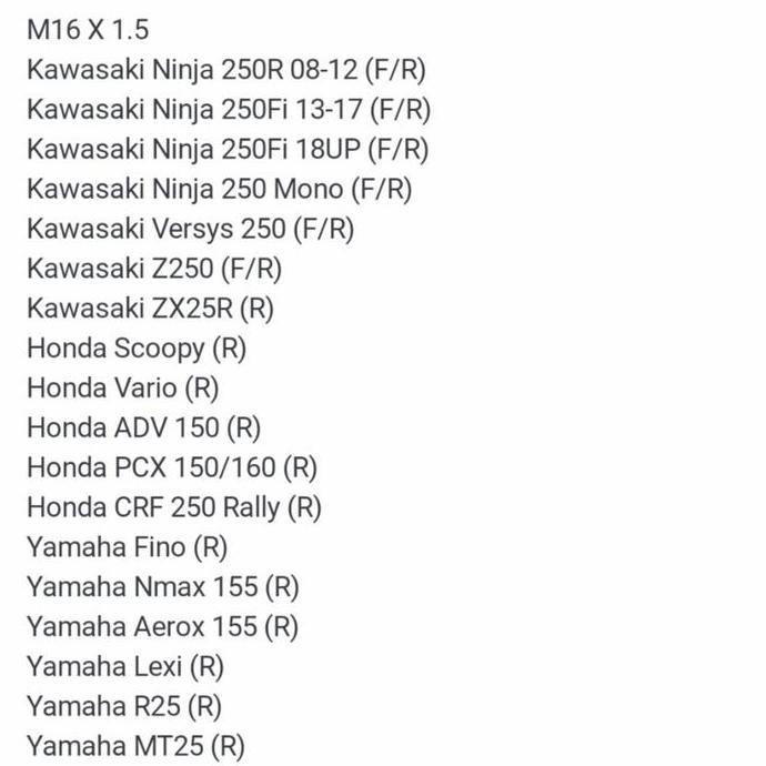 Champion Speed Shop Mur As Roda Belakang Titanium WR3 M16x1.50mm untuk Scoopy Vario 125 150 Fino War