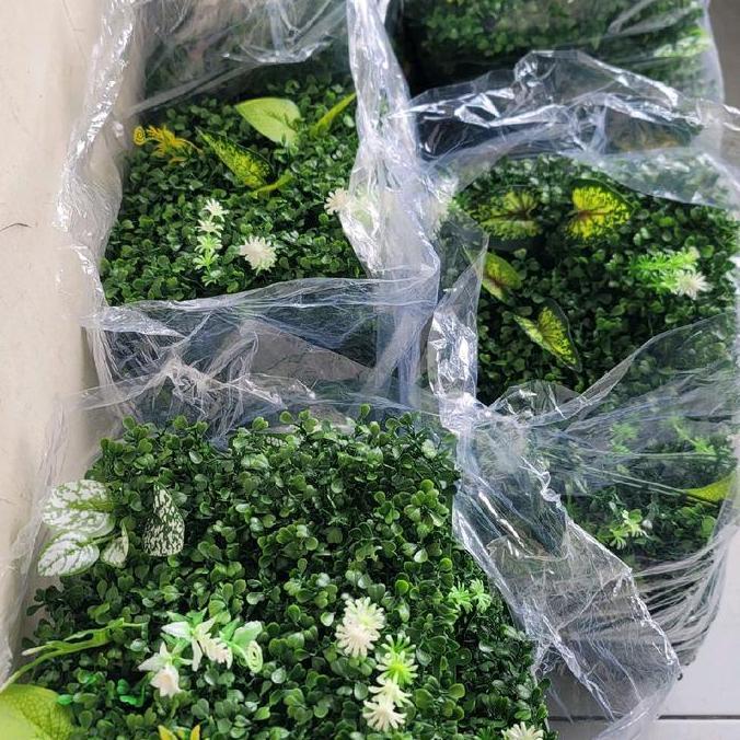 Whyyou- Daun Bunga Plastik Hiasan Dinding Cantik Customize Dekorasi Rumah Panel 25Cm X 25Cm